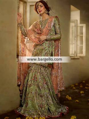 Indian Pakistani Bridal Gharara USA Beverly Hills California Designer Gharara Collection
