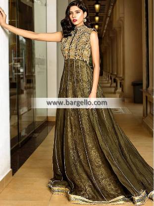 Sparkling Party Wear Pakistan Glasgow Scotland Anarkali Style Party Wear Pakistani