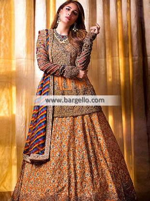 Pakistani Angrakha Style Wedding Dresses Oak Park Michigan MI US Designer Formal Angrakha Dresses