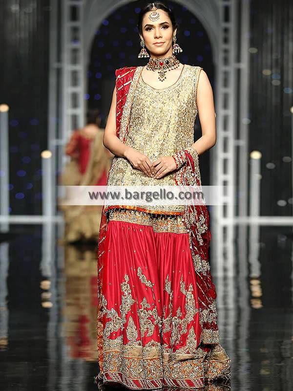 Traditional Bridal Gharara Suit Springfield Illinois Designer Wedding Dresses