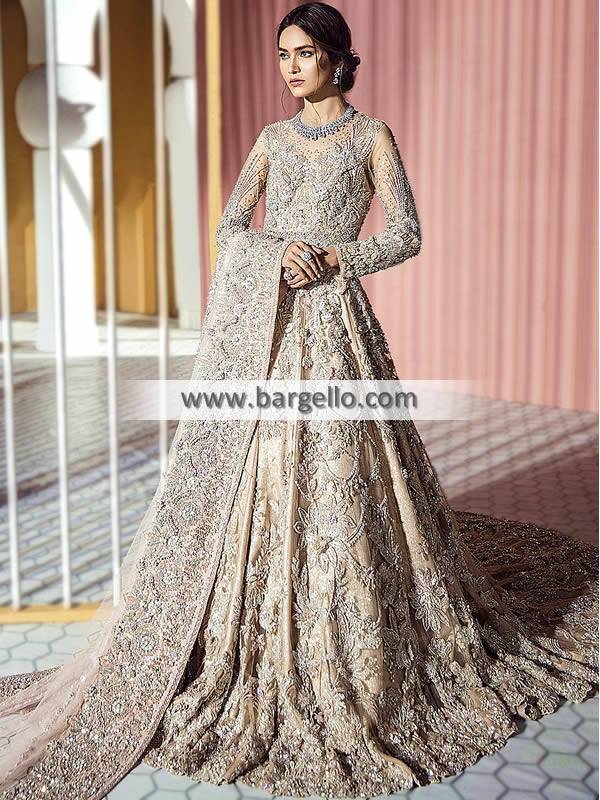 Traditional Bridal Maxi Suit Bradford UK Suffuse By Sana Yasir Bridal Sharara Collection Pakistan