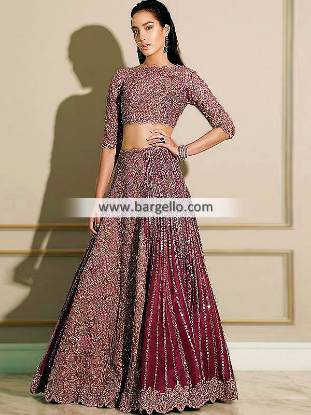 Pakistani Designer Lehenga Choli California CA USA Faraz Manan Color Magic Lehenga Choli