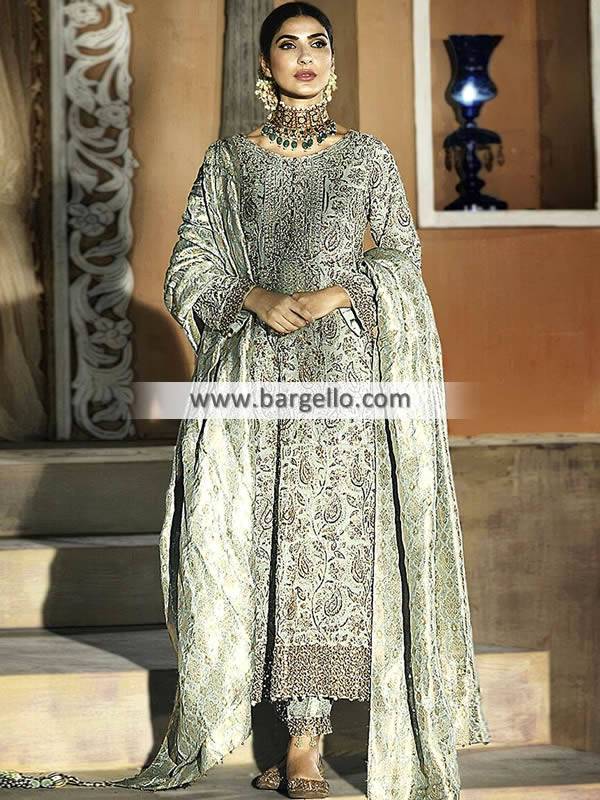 blue pakistani bridal dresses