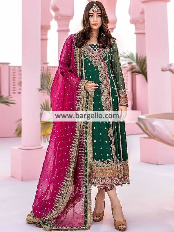 Latest Angrakha Dresses Bolton UK Pakistani Wedding Dresses