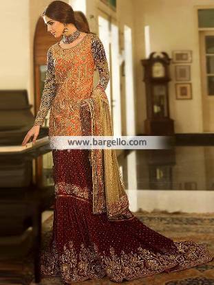 Graceful Bridal Gharara Keynes Milton UK Mehrunnisa Bridal Gharara Nomi Ansari