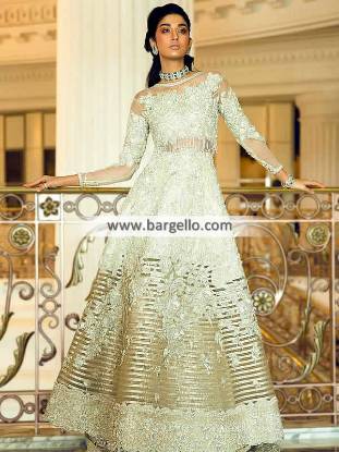 Faraz Manan Off-white Bridal Dresses Alhambra Collection Pakistan