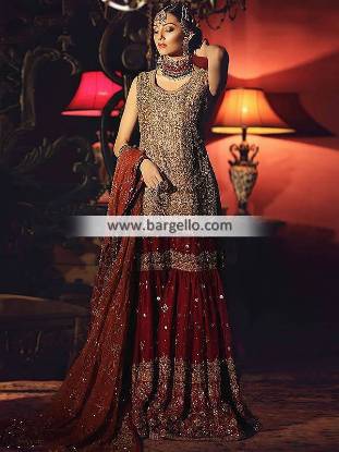 Bridal Gharara Newcastle London UK Latest Bridal Gharara Designs