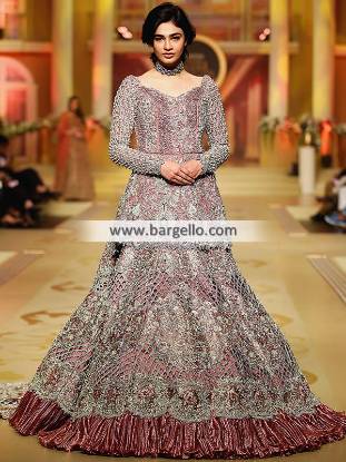 Arab Fashion Designers Lavishing Bridal Dress with Stylish Puffy Lehenga for Wedding and Special Occasions