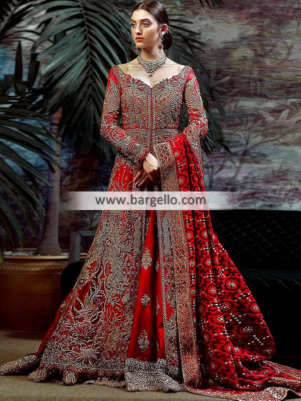 Traditional Wedding Dresses Pakistani Bridal Anarkali Lehenga from Pakistan