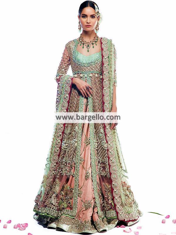 Bridal Anarkali Frocks with Lehenga Jersey City New Jersey NJ USA Bridal Anarkali Suits