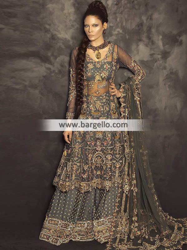 Elegant Bridal Sharara Chicago Illinois IL USA Walima Dresses Bridal Sharara