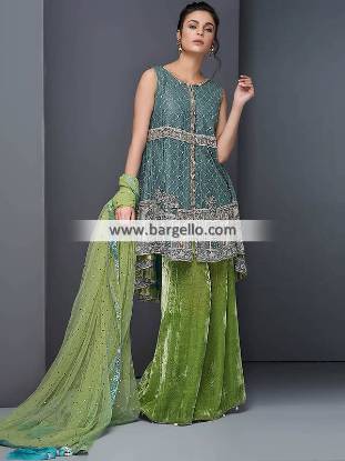 Designer Evening Sharara Dresses for Wedding Functions Latest Wedding Guest Dresses