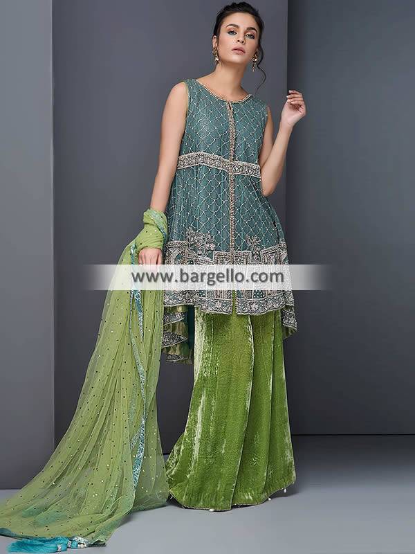Designer Evening Sharara Dresses for Wedding Functions Latest Wedding Guest Dresses