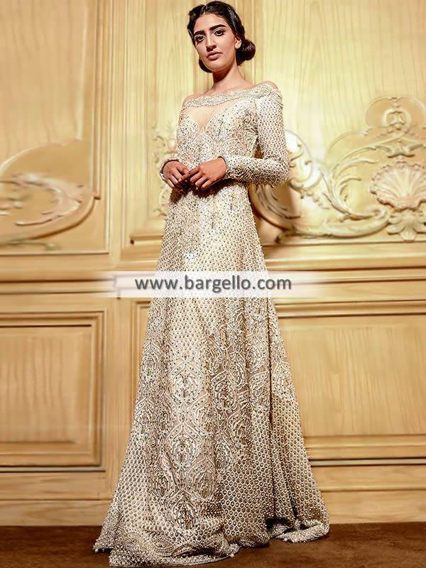 Designer Off-White Wedding Gown Faraz Manan Wedding Dresses Pakistan