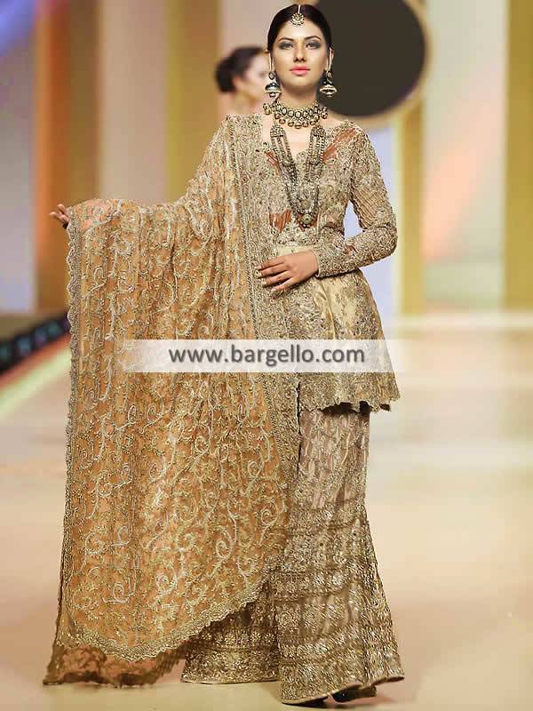 Peplum Wedding Dress Pakistani Wedding Dresses Peplum Top with Sharara