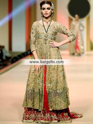 Traditional Bridal Anarkali with Lehenga Pakistani Designer Lehenga Suits