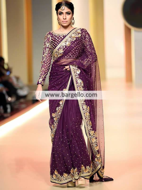 Pakistani Designer Bridal Saree Birmingham UK Yasmeen Zaman Saree Shops Online UK