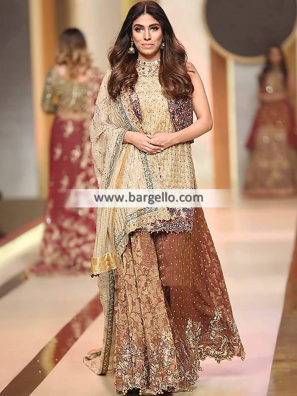 Walima Dresses Bell Bar UK Bridal Sharara for Walima from Pakistan