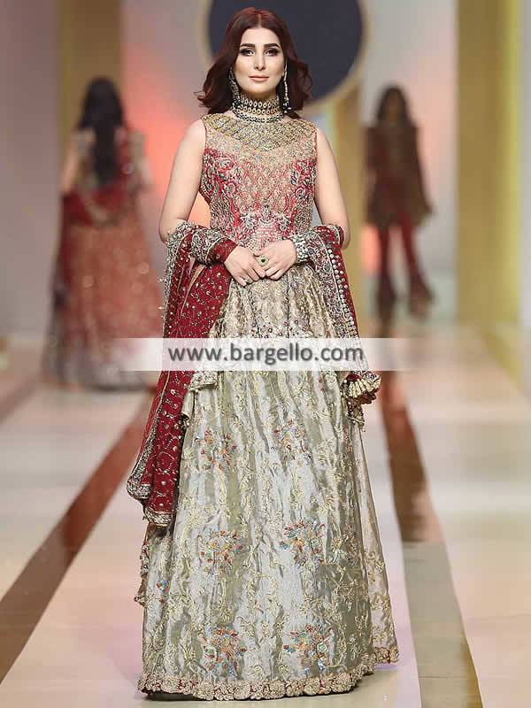 Designer Bridal Lenghas Bell Bar UK Designer Pakistani Bridal Lengha