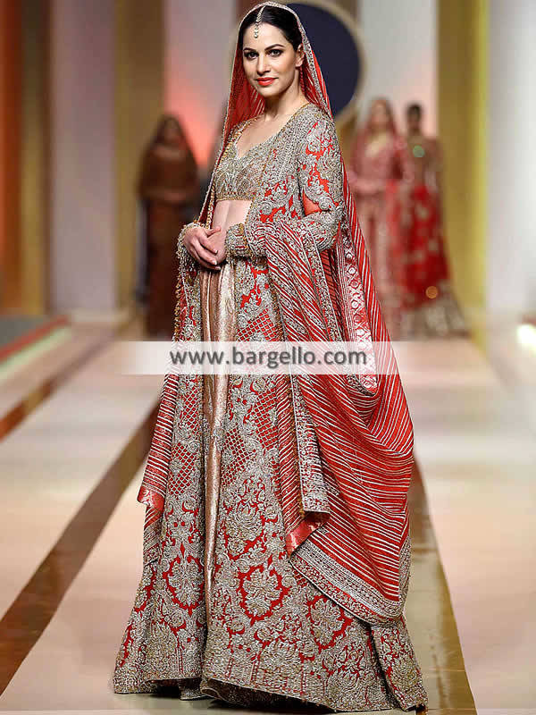 red lehenga pakistani bridal