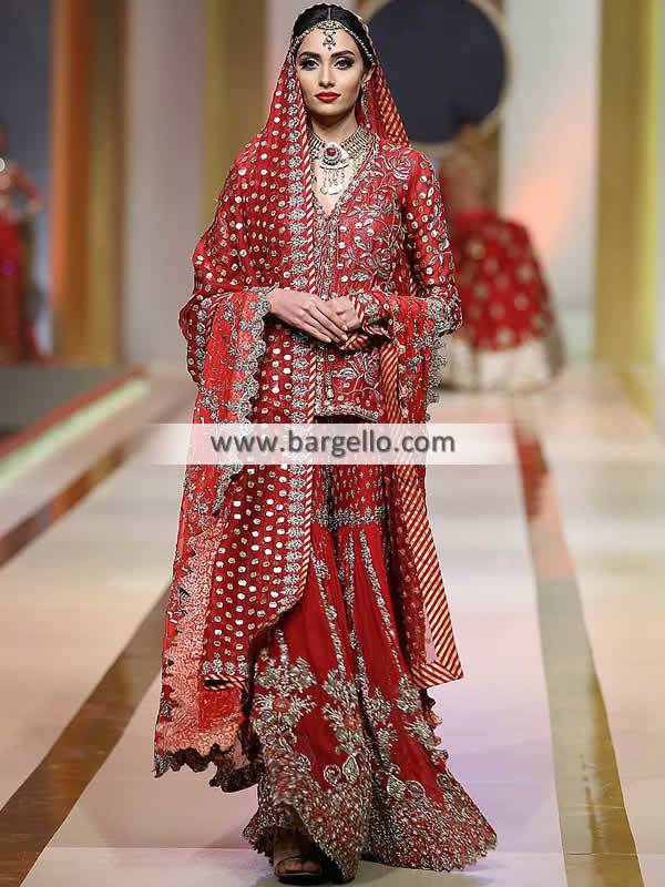 Pakistani Designer Bridal Gharara Arlington Washington USA Traditional Bridal Gharara