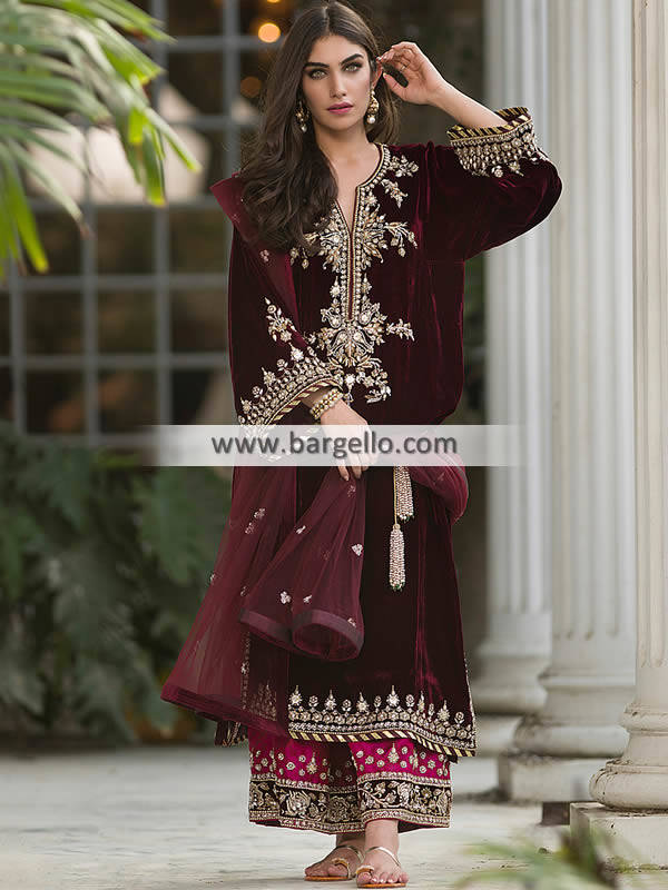 pakistani velvet designer suits