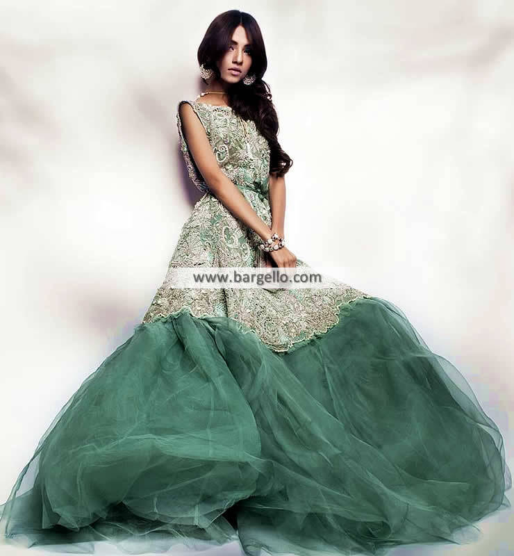 Chic A-line Gorgeous Layered Long Prom Dress Green Sequins Evening Gow –  SELINADRESS
