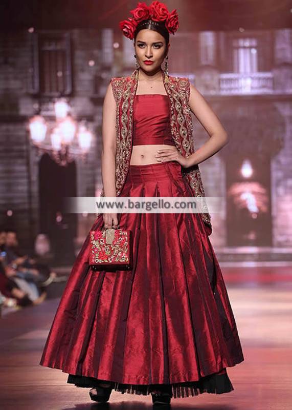 Asian Wedding Lehngas Perth Australia Box Pleated Lehenga Dresses