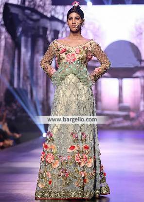 Tabassum Mughal Wedding Dress South London UK with Amazing 3D Floral Embellishments