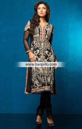 Black Color Embroidered Dresses Dubai UAE