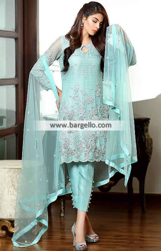 GEORGEET WITH EMBROIDERY DESIGN WORK DRESS - Shopping Raja