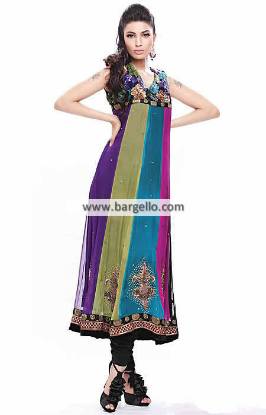 Gorgeous Multi Colored Anarkali Dresses Livingston UK House of M Line