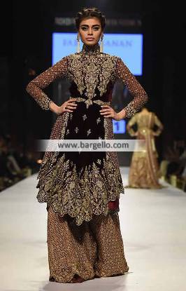 Faraz Manan Wedding Dresses FPW Pakistani Wedding Sharara Dresses Detroit Michigan USA