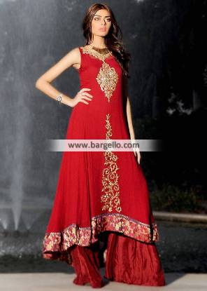 Indian Designer Anarkali Dresses Fairfield New Jersey NJ USA Red Sharara Dresses