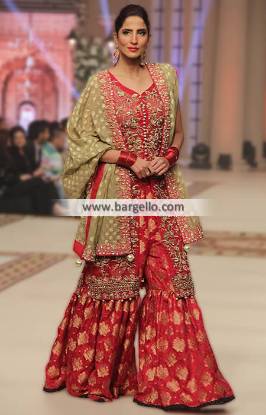 Wedding Gharara Special Occasion Dresses Fremont California CA Red Wedding Gharara