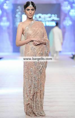 Nida Azwer Wedding Saree Marvelous Fancy Net Saree Party Dress PFDC 2014