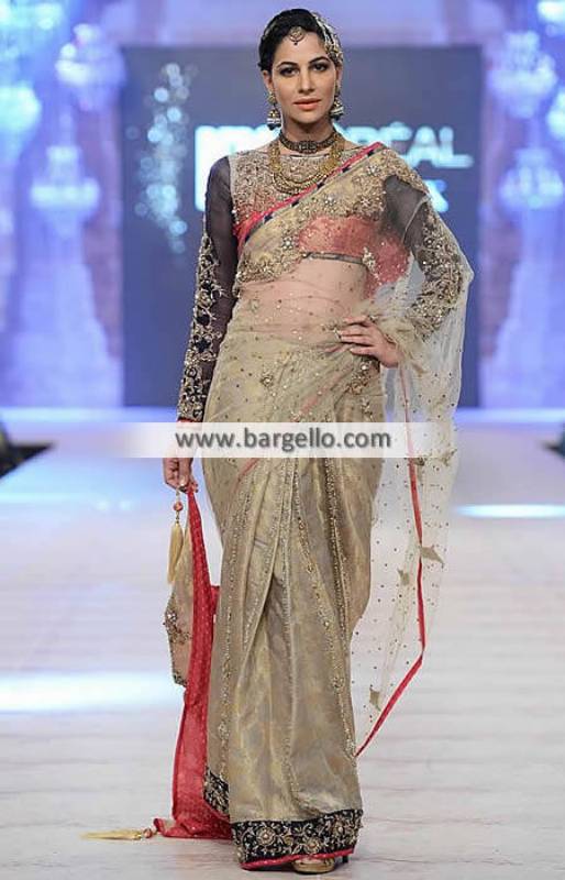 Nickie Nina Bridal Saree Reception Saree for Valima Pakistan Fashion Week