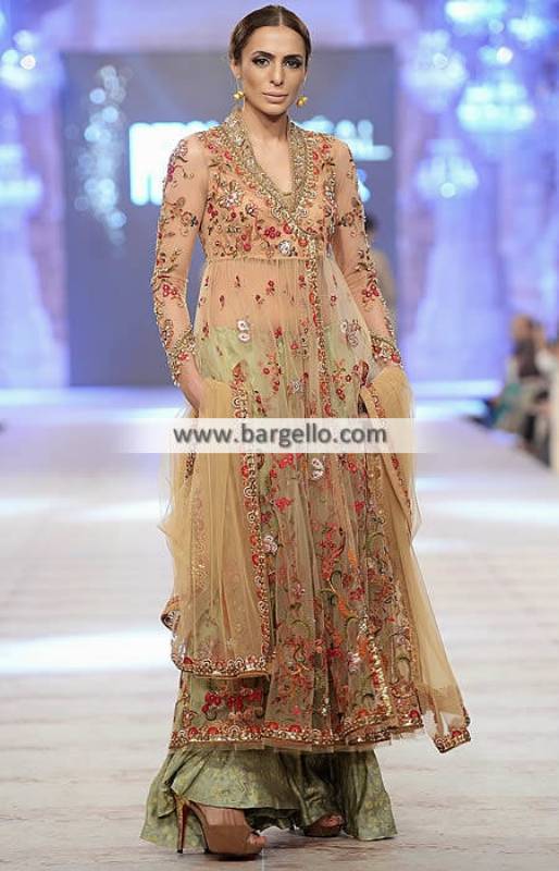 Pakistani Angrakha Outfit Wedding Guest Outfit Misha Lakhani Bridal Collection PFDC 2014