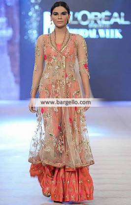 Angrakha Style Special Occasions Dresses with Sharara and Dupatta Misha Lakhani