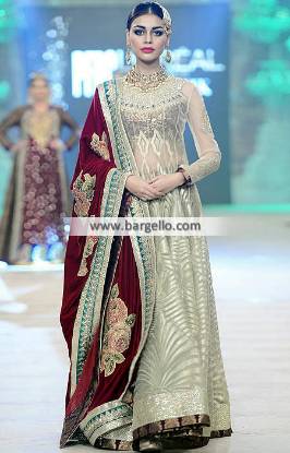 Akif Mahmood Bridal Collection Bridal Lehenga and Heavy Embellished Velvet Dupatta