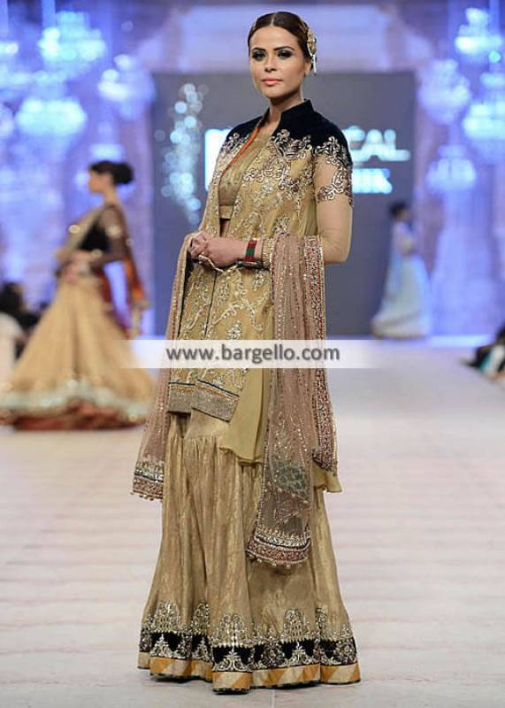 Asifa Nabeel Gharara Dresses Collection PFDC Wedding Gharara and Heavy Dupatta Dress