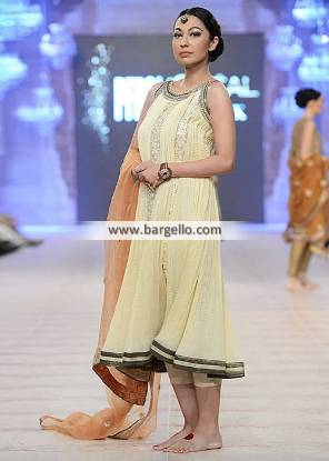 Asifa & Nabeel Long Party Dresses Pakistan Stylish Party Dresses in Crushed Crinkle Chiffon
