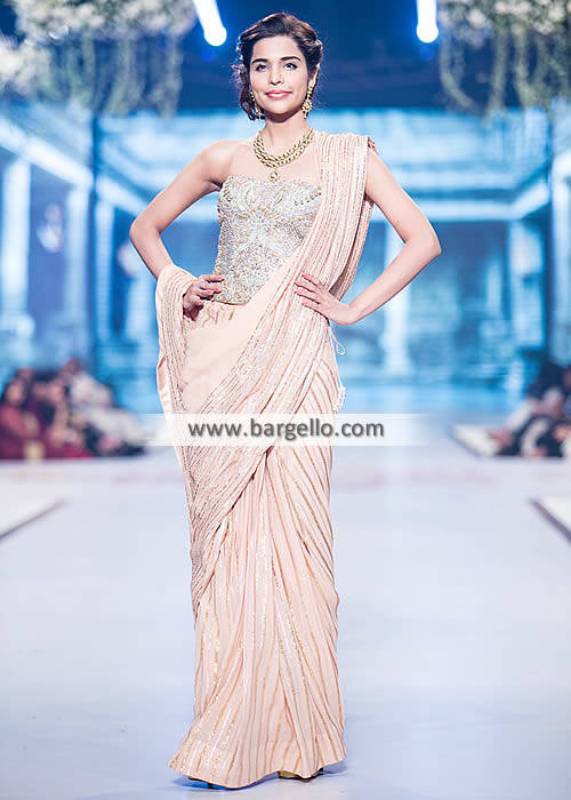 Faraz Manan Saree Collection PBCW 2014 Formal Wedding Sarees Pakistan