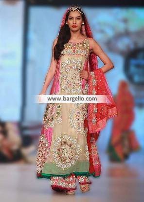 Anarkali Bridal Suits Embellished Bridal Sharara Oldham London UK Somal Halepoto PBCW 2014