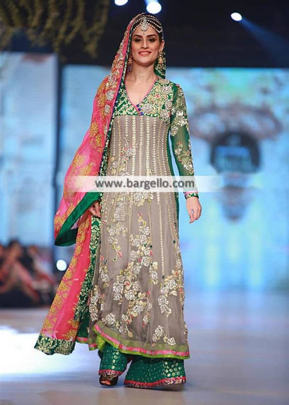 Bridal Anarkali Dresses Surrey London UK Somal Halepoto Bridal Anarkali Dress Sharara PBCW 2014