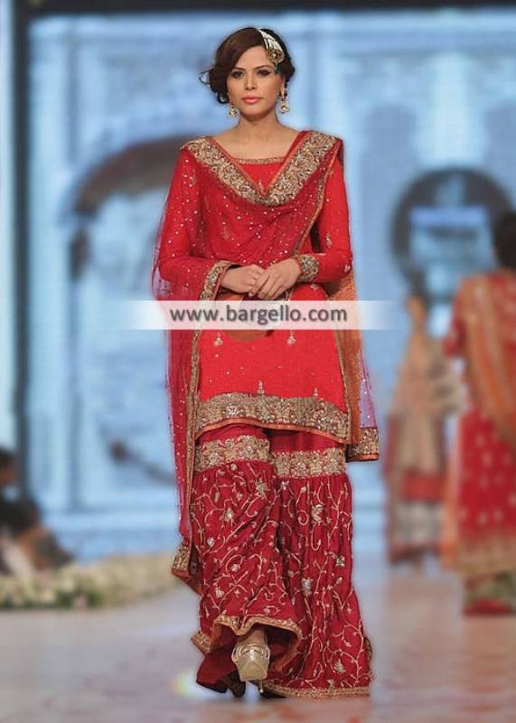 Pakistani Bridal gharara Bethesda Washington USA Nida Azwer Bridal Collection