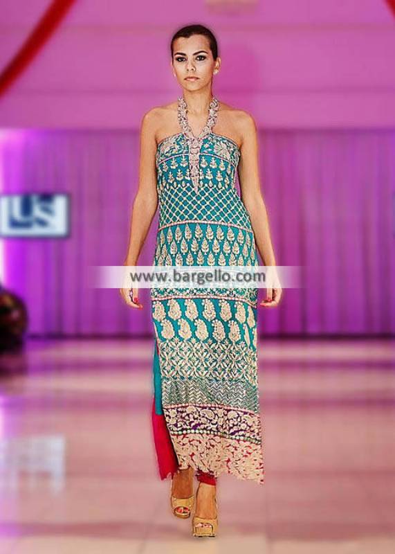 Umar Sayeed Beautiful Halter Neck Party Wear Dresses Collection Newark California USA IBFJW