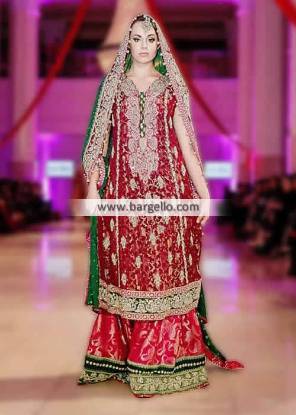 Sana Abbas Traditional Red Wedding Dresses Bridal Wear IBFJW 2013 UK
