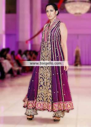 Umar Sayeed Flared Anarkali Suits Collection Surrey London UK IBFJW 2013 Wedding Party Wear