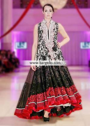 Umar Sayeed Dazzling Anarkali Pishwas Dresses Pakistan Wedding Evening Party IBFJW 2014